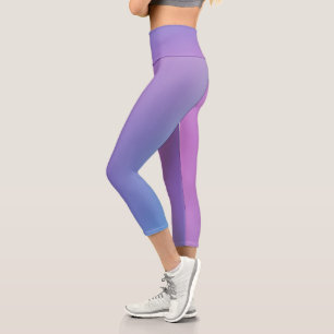 Soft Purple Ombre Design Capri Leggings