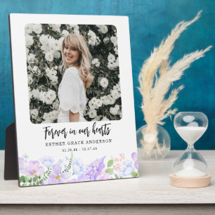 Soft Purple Petals Forever In Our Hearts Plaque