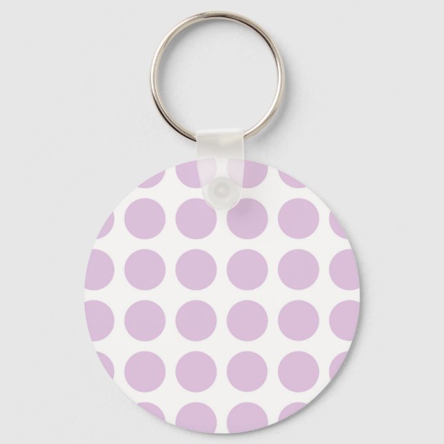 Soft Purple Polka Dots Keychain (Front)
