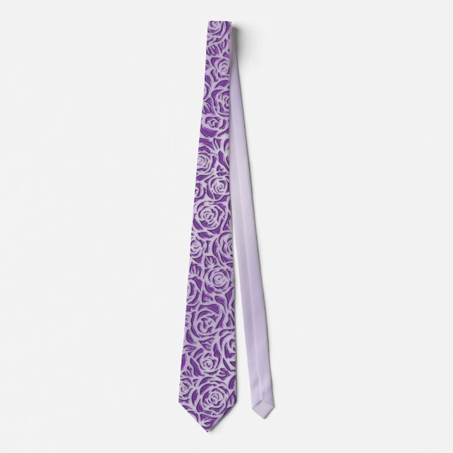 Soft Purple Rose Pattern Tie (Front)