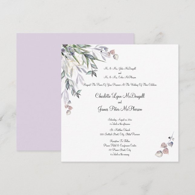 Soft Purple Scottish Heather Wedding  (Front/Back)