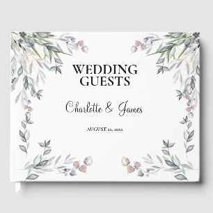 Soft Purple Scottish Heather Wedding  Guest Book