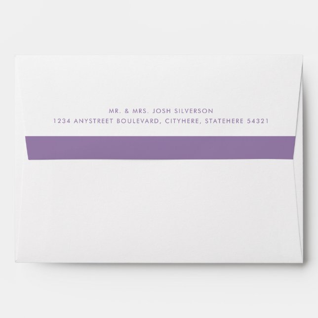 Soft Purple Stripe Return Address Mailing Envelope (Back (Top Flap))