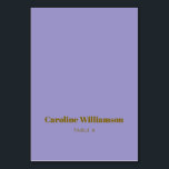 Soft Purple Typography Custom Table Place Card<br><div class="desc">Bold Soft Purple and Gold Typography Custom Table Place Card</div>