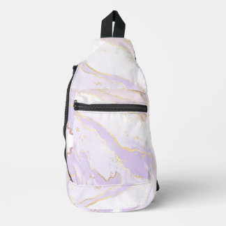 Soft Purple Watercolor Gold Splash Elegant Sling Bag