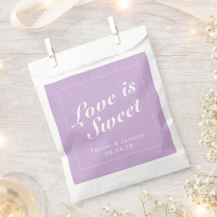 Soft Purple & White Modern Minimalist Wedding Favour Bag