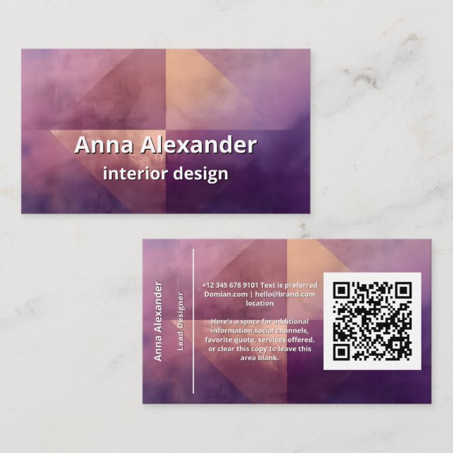 Soft Quadrant | Minimal Design Business Card (Front/Back)