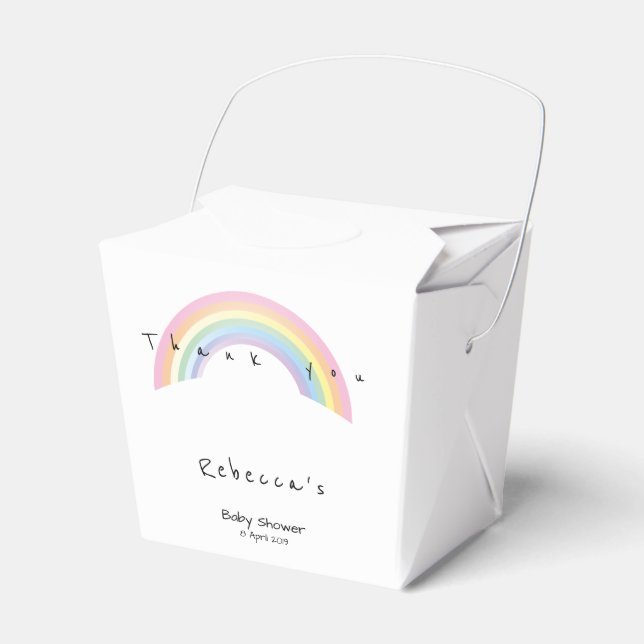 Soft rainbow baby shower Favour Box (Front Side)