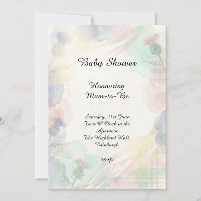 Soft Rainbow Baby Shower Invitation (Front)
