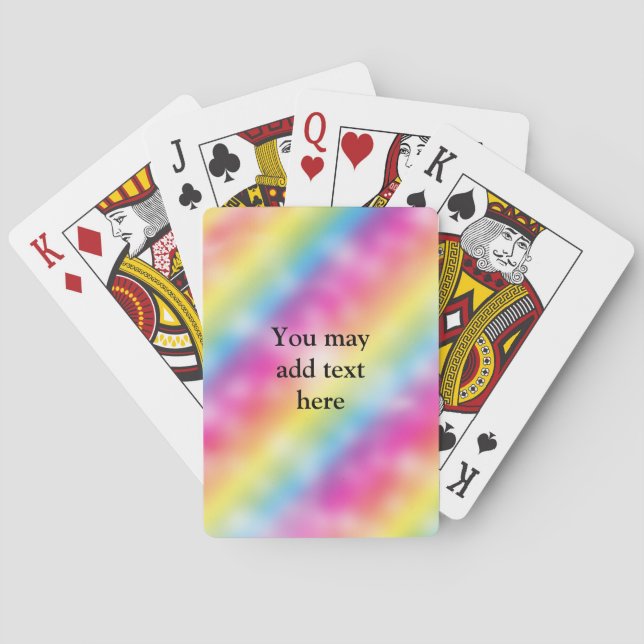 Soft Rainbow Colour & Sparkle Playing Cards (Back)