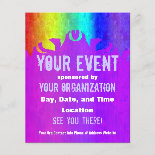 Soft Rainbow Flaming Event Flyer (Front)