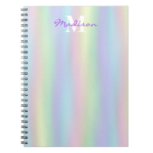 Soft Rainbow Holographic   Monogram  Notebook