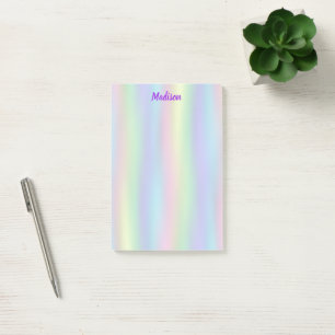 Soft Rainbow Holographic   Personalized Post-it Notes