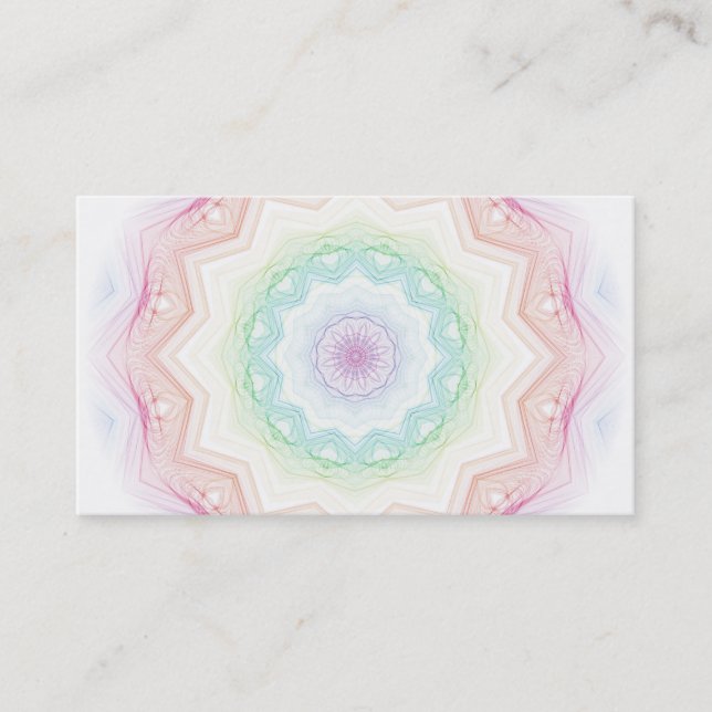 Soft Rainbow Spirograph Business Card (Front)