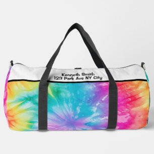 Soft Rainbow Tie Dye Monogram Personalized Kit Duffle Bag