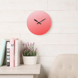 Soft Red Pink Gradient Background Minimal Abstract Large Clock