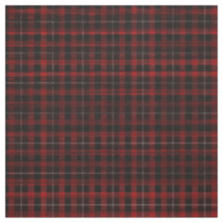 Soft Red Plaid Goth Punk Print Fabric