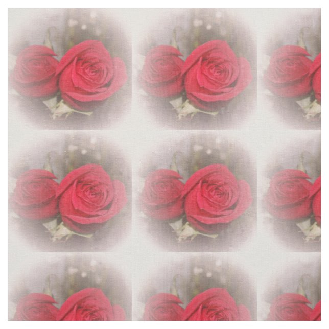 Soft Red Roses Fabric (Swatch)