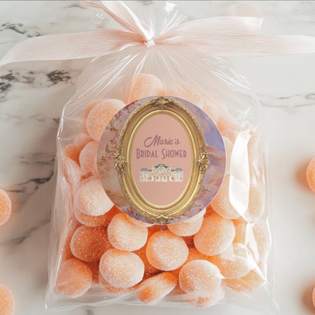 Soft Renaissance Rococo Aesthetic Bridal Shower Classic Round Sticker (Creator Uploaded)