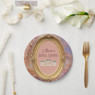 Soft Renaissance Rococo Aesthetic Bridal Shower Paper Plate