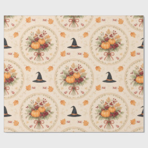 Soft Retro Fall Halloween Wrapping Paper