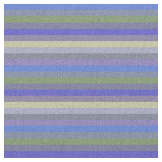 Soft Retro Rainbow Horizontal Stripes Fabric (Close Up)