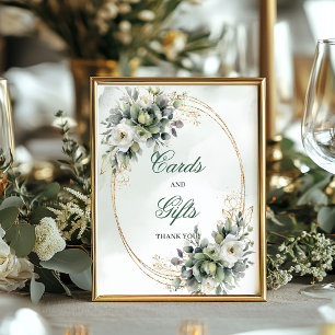 Soft Romance Greenery and Gold Cards and Gifts Sig Poster