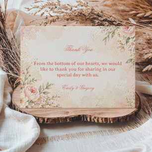 Soft Romantic Floral Thank You Card