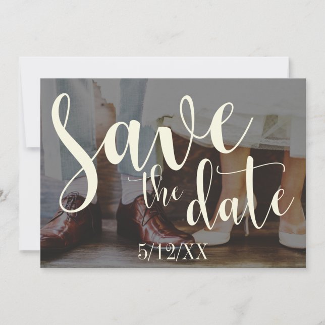 Soft Romantic Photo Typography 30 Save the Date 3 (Front)