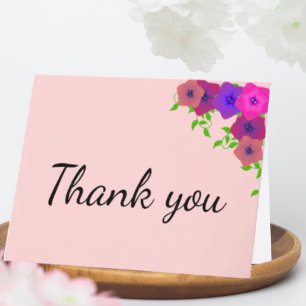 Soft Romantic Pink Petunia Thank You Card