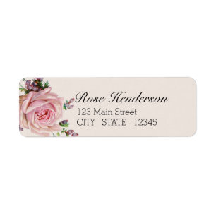 Soft Romantic Rose Vintage Adresse de retour