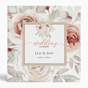 Soft Romantic Rose Wedding Planner Binder