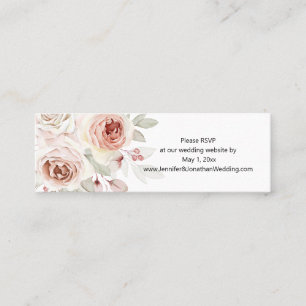 Soft Romantic Rose Wedding Website RSVP  Mini Business Card