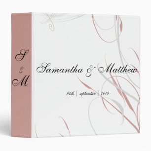 Soft Rose and Grey Flourishes Wedding Binder