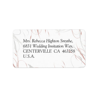 Soft Rose and Grey Flourishes Wedding Label