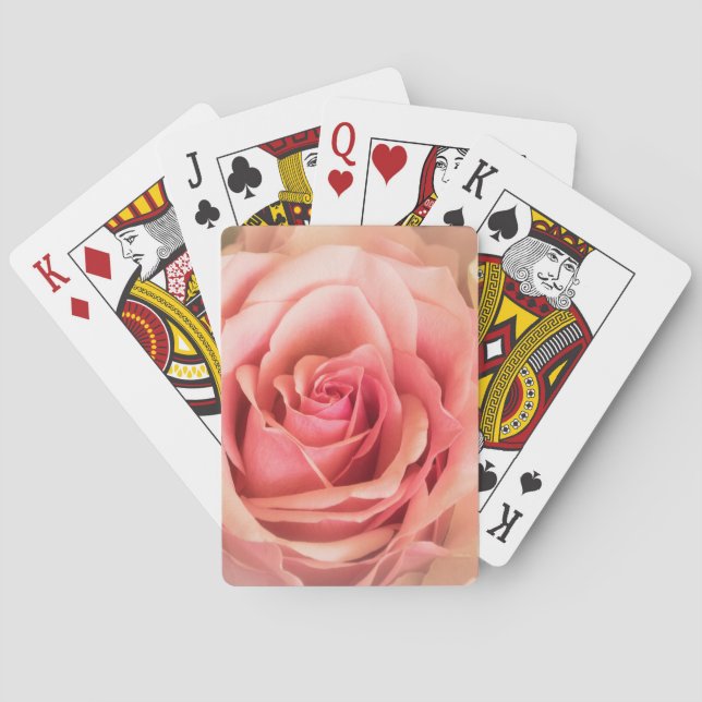 Soft Rose Blush Pink Playing Cards (Back)
