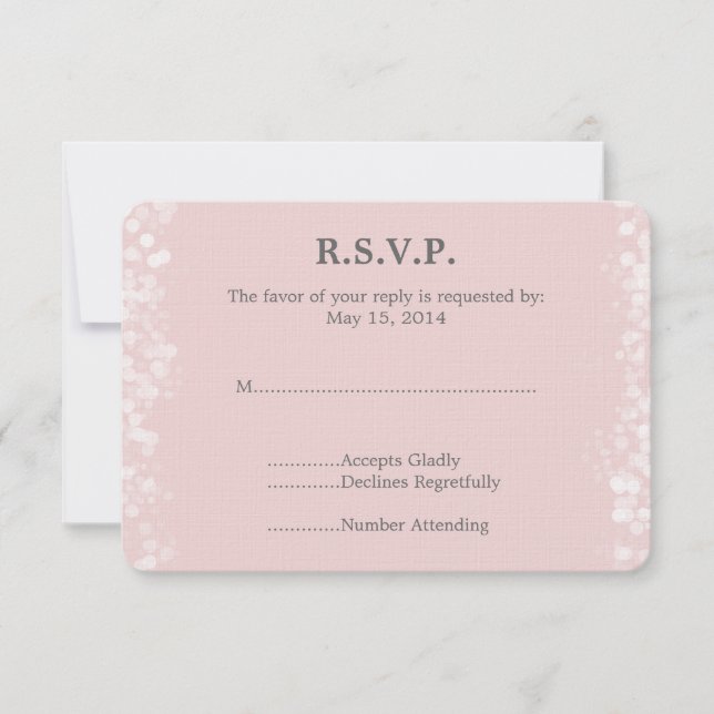 Soft rose et blanc Bokeh Wedding RSVP (Devant)