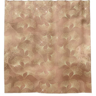 Soft Rose Ginkgo Botanical Gold Leaf Pattern