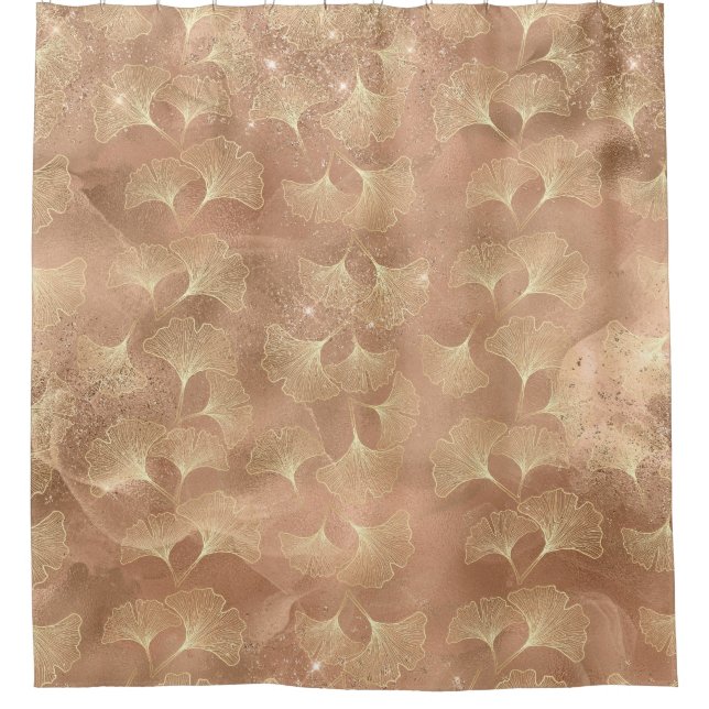 Soft Rose Ginkgo Botanical Gold Leaf Pattern (Front)