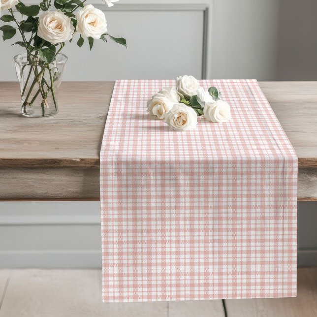 Soft Rose Gold Plaid Runner for Cozy Meals (Soft Rose Gold Plaid Runner for Cozy Meals)