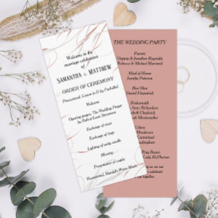 Soft Rose & Grey Flourishes Wedding Program