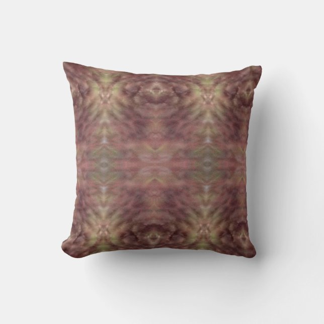 soft rose purple  pattern centre reflection throw pillow (Front)