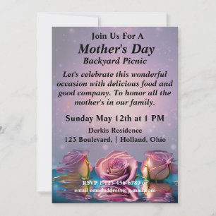Soft Roses background Invitation