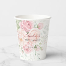 soft roses floral paper cups template