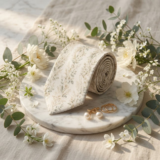 Soft Sage Botanical Garden Wedding Tie