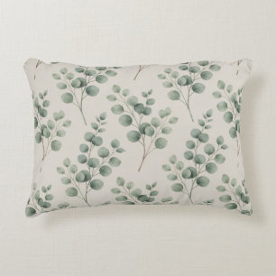 🌿 Soft Sage Botanical Leaves Minimalist Style 🌿 Accent Pillow
