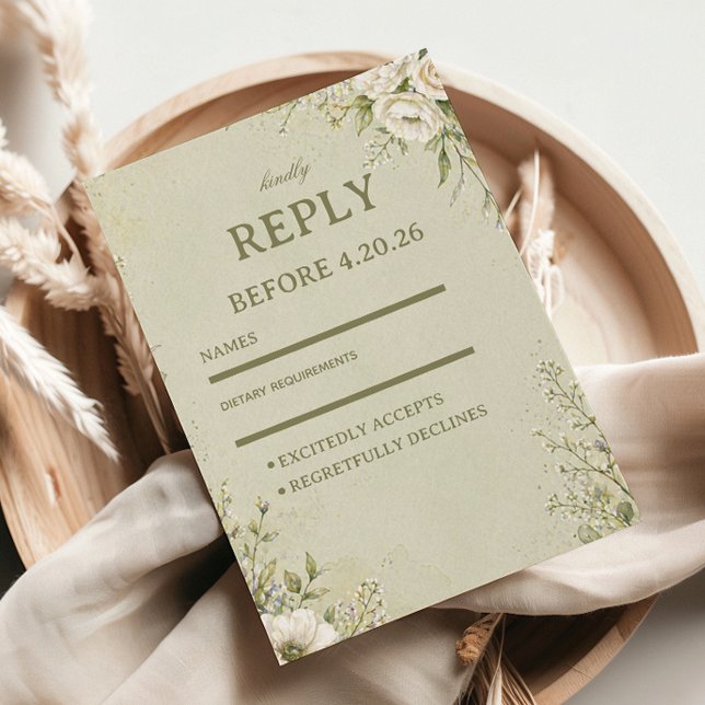 Soft Sage Botanical RSVP Card (Creator Uploaded)