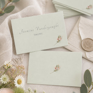 Soft Sage Botanical Wedding Escort Cards