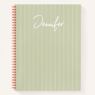 Soft Sage Green Customized Handwritting Name Notebook