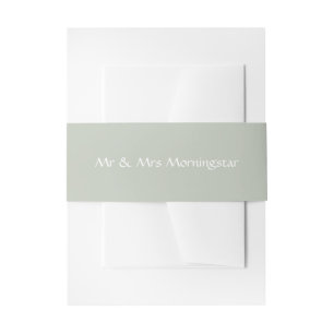 Soft Sage Green Invitation Belly Band